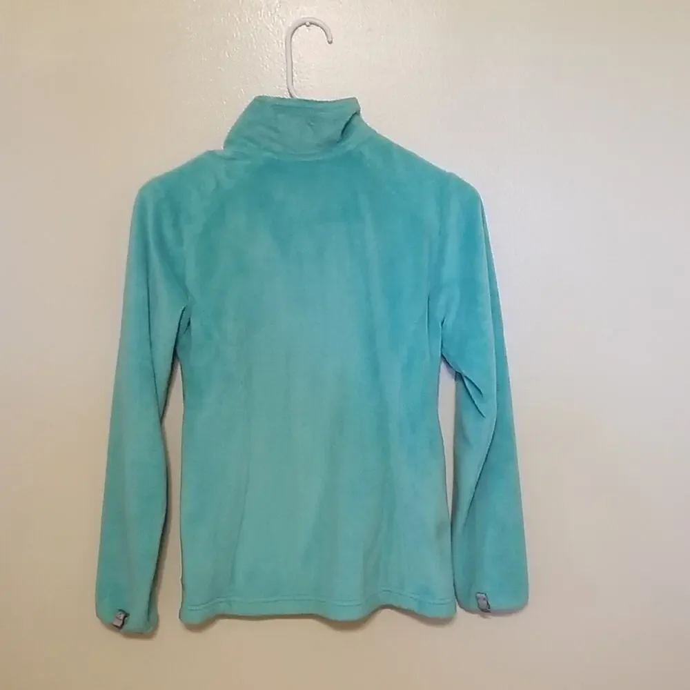 The North Face Girl's Teal Fleece Warm Cozy Zip Up Jacket Size Large (14/16)
